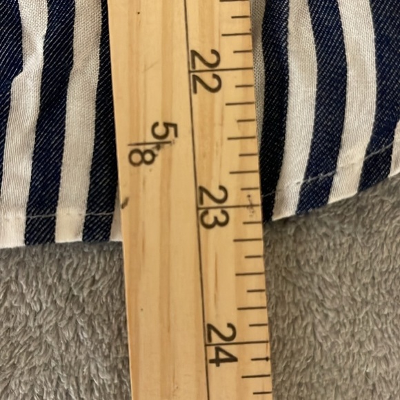 Ann Taylor Navy White Striped Balloon Sleeve Top Blouse - Size XXSP - Picture 15 of 15